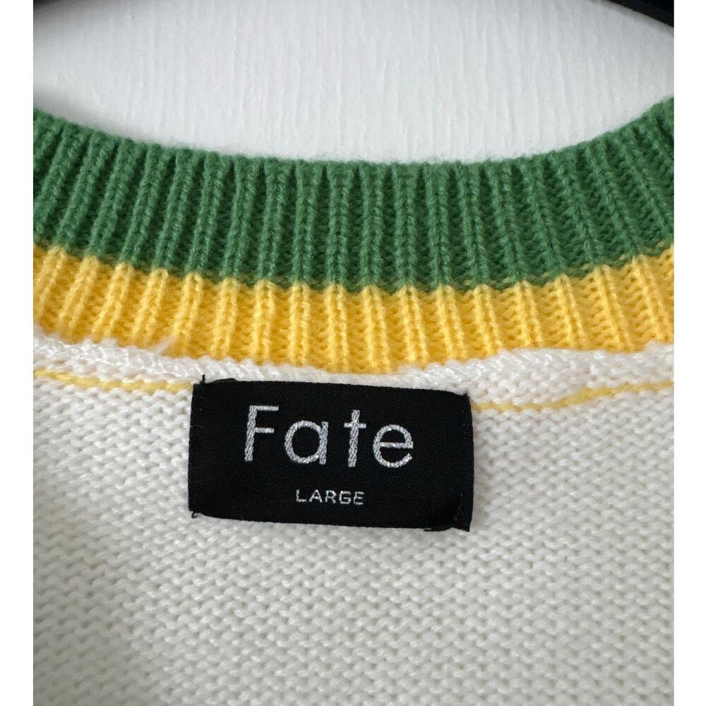 Fate Golf Theme Embroidered Cardigan Sweater Size Large EUC - Picture 3 of 9